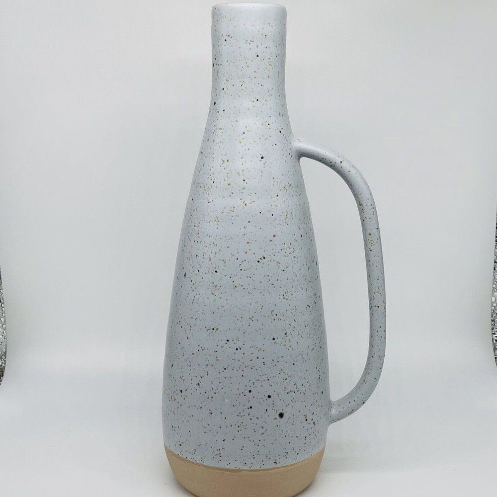 Rare Sporvil Ceramics Made in Portugal Pitcher Vase Blue Gray Glazed & Matte 12”